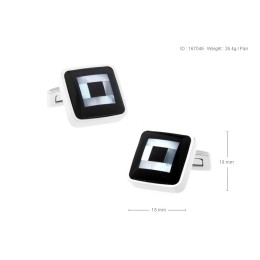 Mansetinööbid - emapärliplaat mustas ruudus